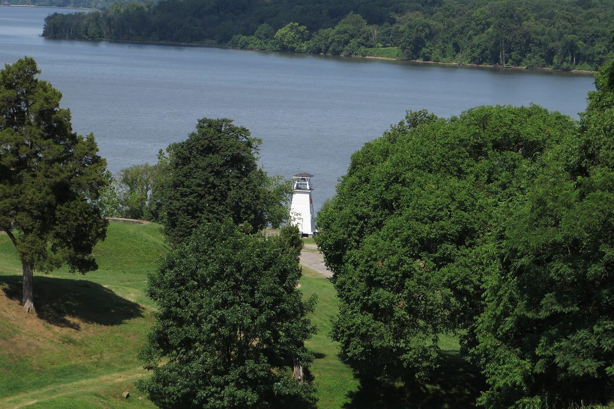 The lighthouse at fort washington park on the potomac in Fort Washington, MD.