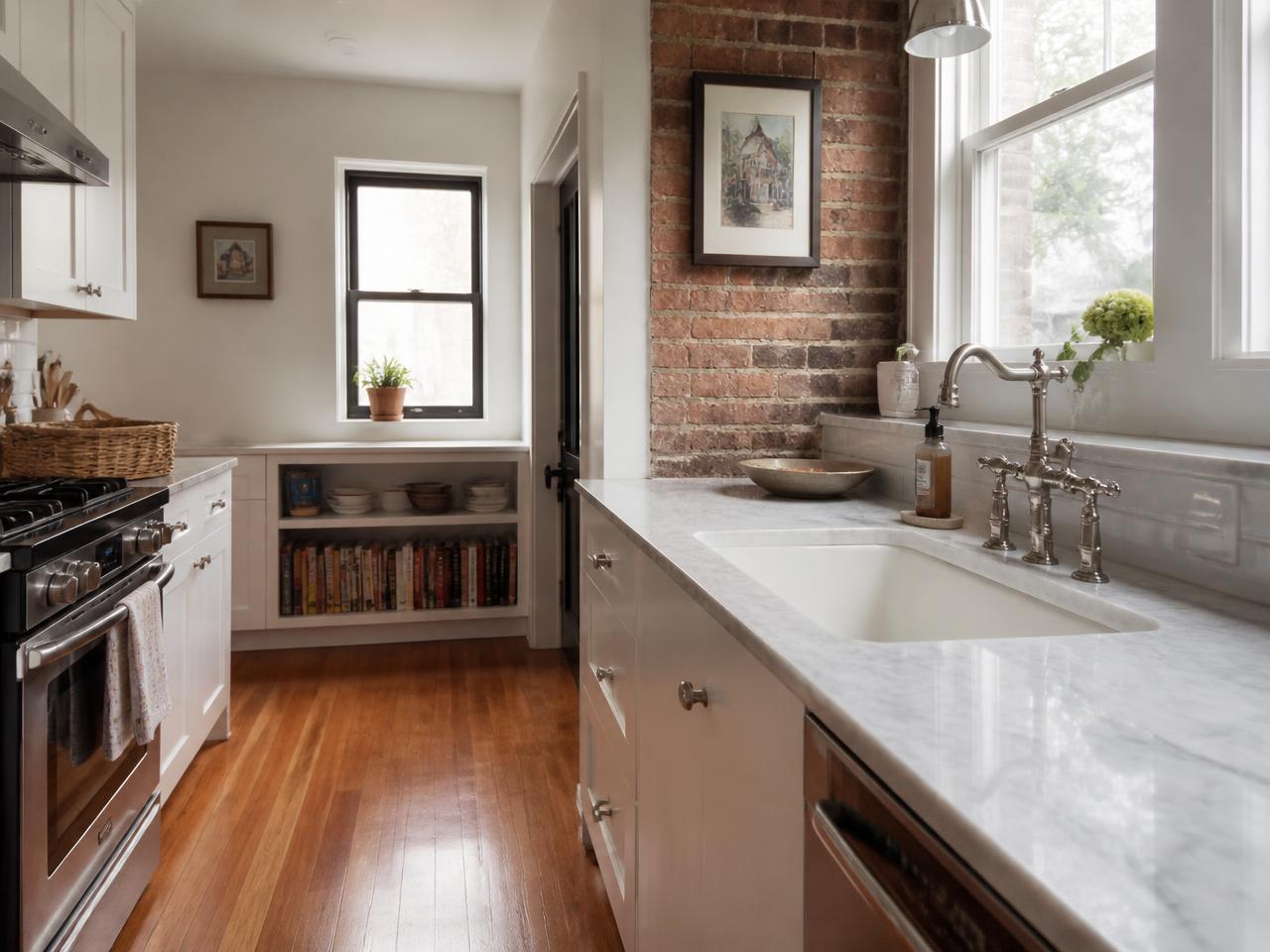 Kitchen sink drain and disposal plumbing inside an open cabinet