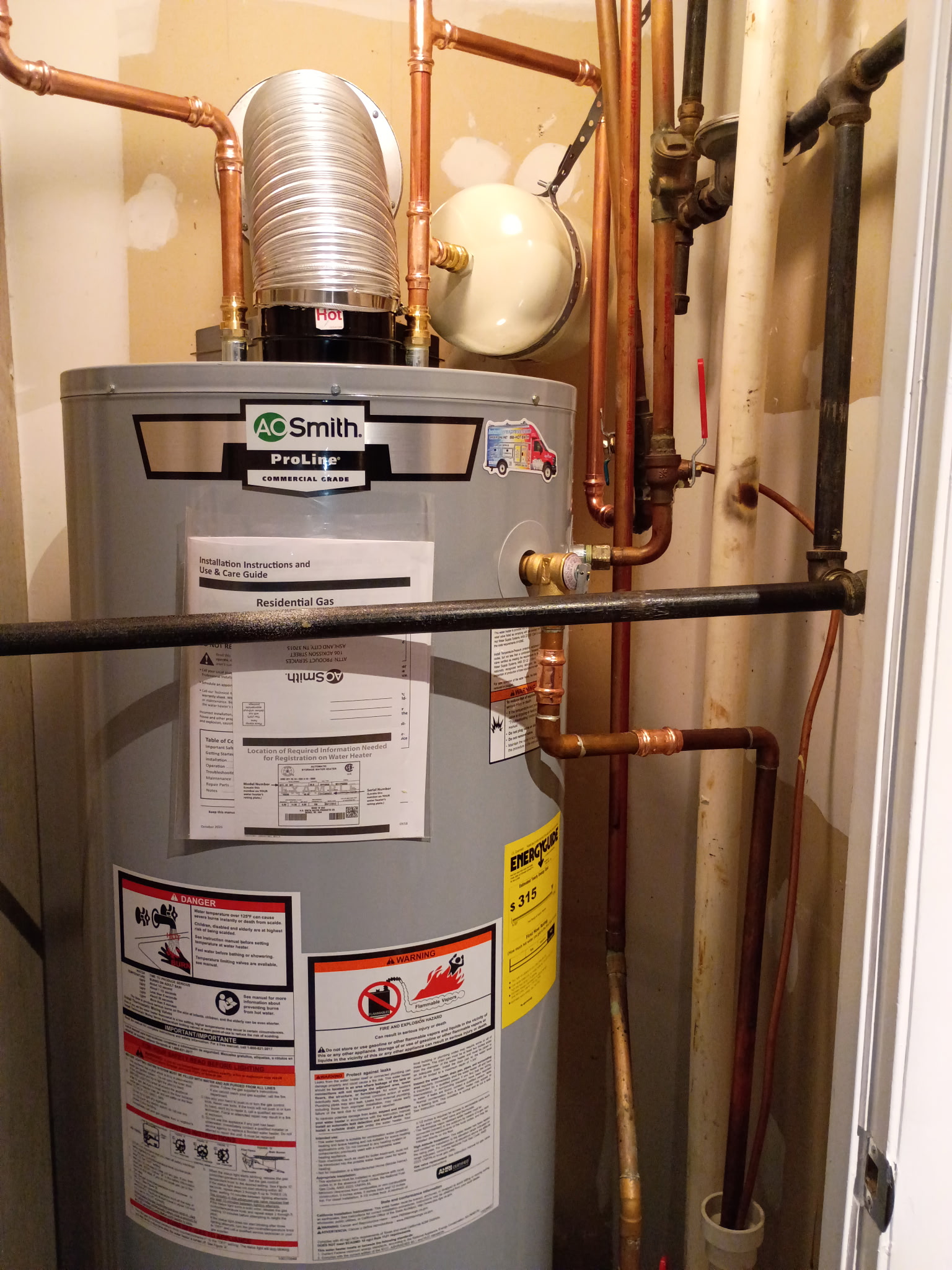 Completed water heater replacement in Washington, DC