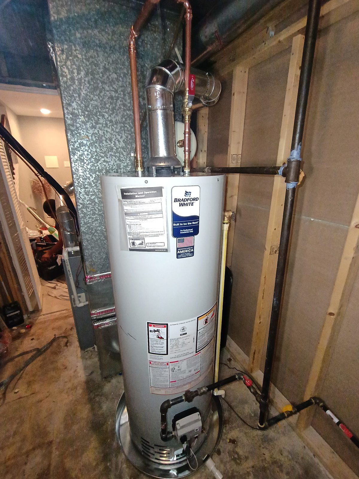 40-gallon gas water heater and upgraded exhaust vent piping in Temple Hills, Maryland
