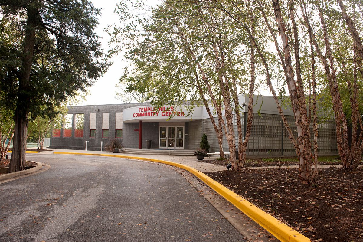 The community center building in Temple Hills, MD.